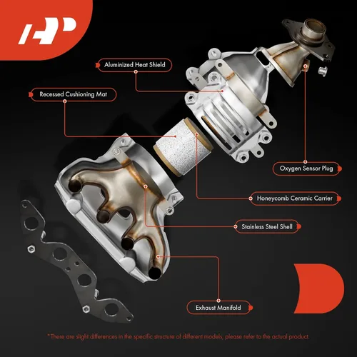Vista 4 de A-Premium Junta de colector de escape delantero con convertidor catalítico y junta de estanqueidad de ajuste directo Compatible con Ford Escape