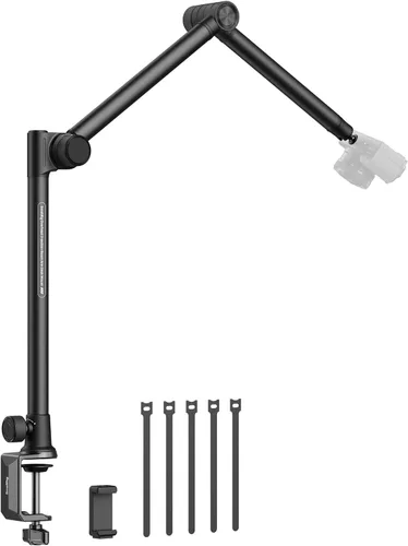 Vista 10 de SMALLRIG Soporte C de montaje de escritorio para cámara, soporte de luz de trípode de escritorio ajustable de 15 a 35 pulgadas, abrazadera C de mesa