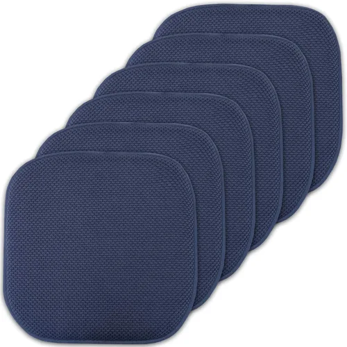 Vista 102 de Sweet Home Collection Cojines de espuma viscoelástica para silla, antideslizantes, diseño de panal de abeja, 16 x 16 pulgadas, paquete de 2
