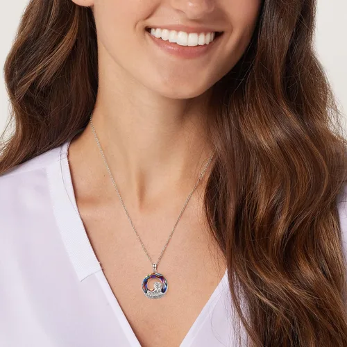 Vista 4 de 925 Sterling Silver Crystal Necklace for Women Girls Animal with Crystal Pendant Necklace Birthday Party Friendship Jewelry Gifts