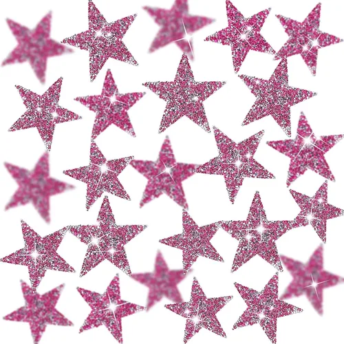 Vista 15 de Syhood 24 parches de estrellas para hierro, 1.57/2.36/3.15 pulgadas, color Plateado