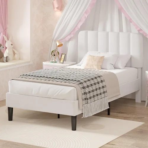 Vista 44 de VECELO Base de cama tapizada de tamaño matrimonial con 4 cajones y cabecero, plataforma de terciopelo, soporte de listones de madera, no necesita