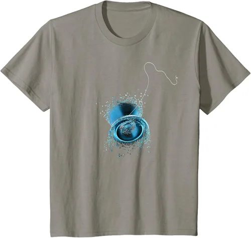 Vista 27 de Shattered Yo Yo - Camiseta de diseño azul impresionante, Negro, S