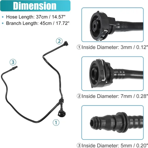 Vista 6 de X AUTOHAUX 166-500-02-91 166-500-10-91 Manguera de desbordamiento del radiador con respiradero para refrigerante para Mercedes-Benz GL450 GL550