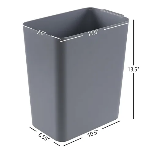 Vista 2 de Xyskin - Paquete de 3 basureros de plástico, contenedor de basura de 4.5 galones Cubo de basura gris, cubo de basura duradero para baño