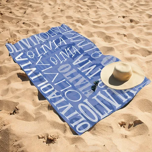 Vista 5 de Toalla de playa, toallas de playa personalizadas para niños, toallas de playa para adultos y niños, microfibra de secado rápido, sin arena