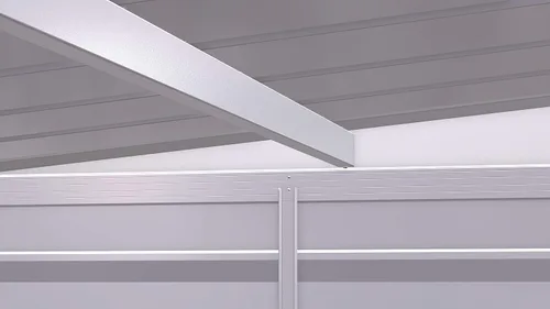 Vista 9 de Arrow Select - Cobertizo de almacenamiento de acero con cerradura para exteriores de 10 x 4 pies, color gris flauta Flauta Gris