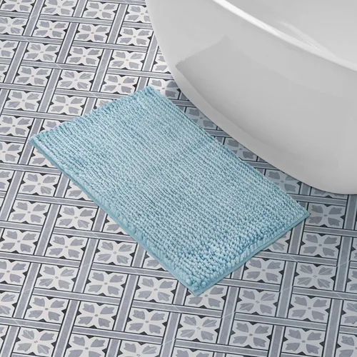 Vista 48 de Laura Ashley - Juego de 2 tapetes de baño de chenilla suave, 20 x 34 pulgadas, color azul