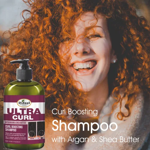Vista 3 de Difeel Ultra Curl con Argán y Manteca de Karité - Champú para aumentar los rizos de 12 onzas, champú sin sulfato hecho con ingredientes naturales