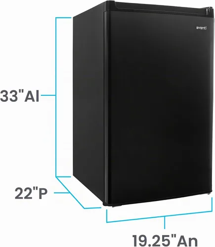 Vista 8 de Avanti avarm4416b Refrigeradores, estantes de vidrio, puerta de congelador, Descongelar, Energy Star, 4.4 pies cúbicos