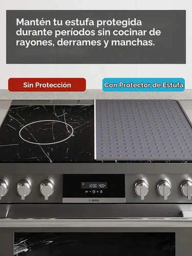 Vista 5 de XiFEO Cubierta superior de silicona para estufa eléctrica, protector superior de estufa de vidrio, cubierta superior plana, doble como tapete