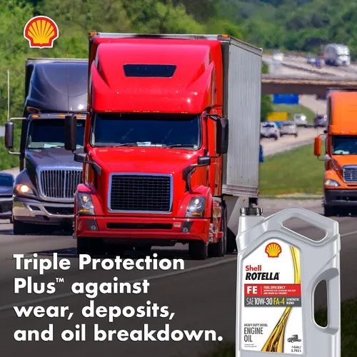 Vista 7 de Shell Rotella T5 FE 10W-30 Aceite de Motor Diésel de Mezcla Sintética, 1 Galón (Paquete de 3)
