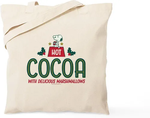 Vista 18 de CafePress Snoopy Another Cocoa Please - Bolsa reutilizable de lona color beige natural