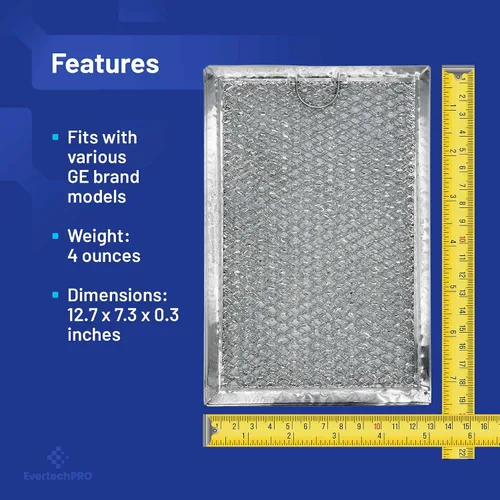 Vista 4 de EvertechPRO WB06X10309 - Juego de 2 filtros de grasa de repuesto para microondas GE 910457 AH228019 EA228019 PS228019
