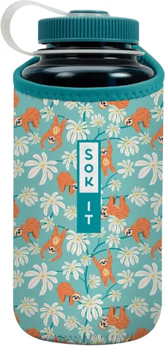 Vista 85 de Sok It BotlSok Funda para botella de agua con cubierta de neopreno aislante (Floral abstracto, se ajusta a CamelBak o Nalgene de 12 onzas)