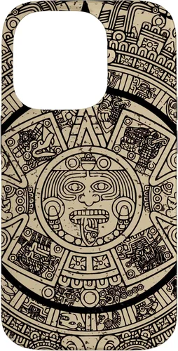 Vista 17 de Funda para iPhone 16 Mexican Aztec Sun Stone Maya Calendar VII