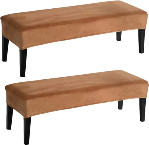 Vista 31 de Fundas de banco de comedor de jacquard tapizado de elastano elástico, funda de banco de alta elasticidad, protectores de banco extraíbles y lavables