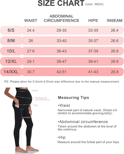 Vista 4 de Enerful Leggings de entrenamiento de maternidad para mujer, sobre el vientre, ropa activa, atléticos, suaves, pantalones de yoga con bolsillos