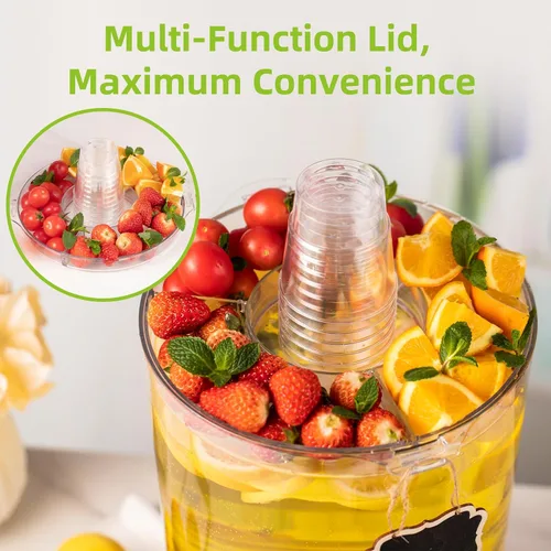 Vista 4 de Dispensador de bebidas de 2 galones para fiestas, dispensador de bebidas sin BPA con grifo sin goteo, dispensadores de jugo con soporte, dispensador