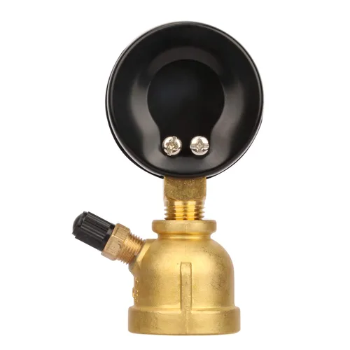 Vista 4 de MEASUREMAN 2" Ensamblaje de medidor de presión de gas de latón forjado, conexión FNPT de 3/4", 0-30psi, precisión +/-3-2-3%