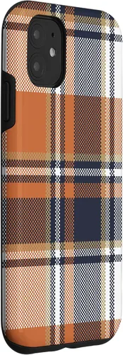 Vista 3 de Funda para iPhone 11, color negro y naranja, diseño de calabazas