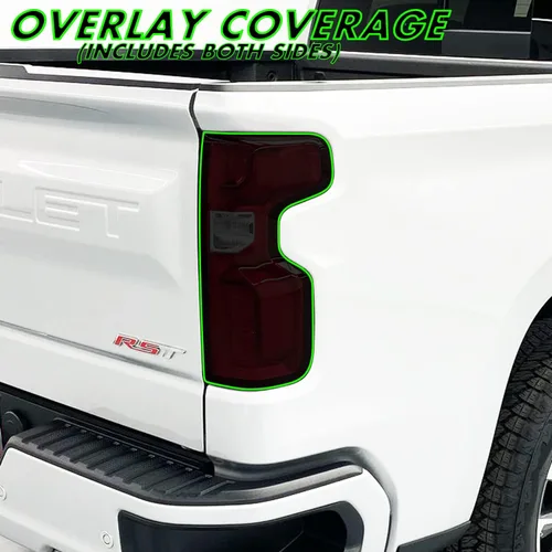 Vista 2 de SlickMod Tinte de humo de vinilo precortado para luz trasera Chevy Silverado 2019-2022 (1. luz trasera, 20% humo oscuro)