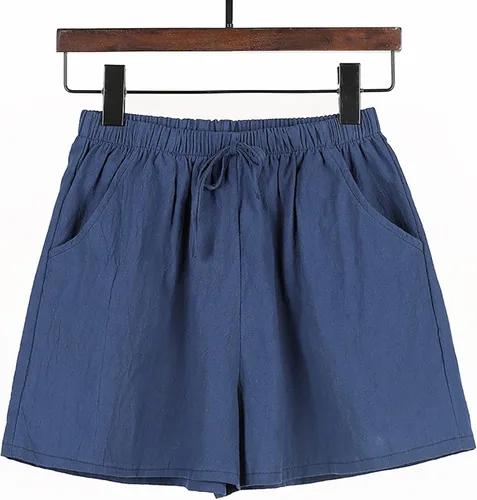 Vista 2 de Pantalones cortos con cordón para mujer, pantalones cortos de verano atléticos, para gimnasio, yoga, entrenamiento, cintura elástica, casuales
