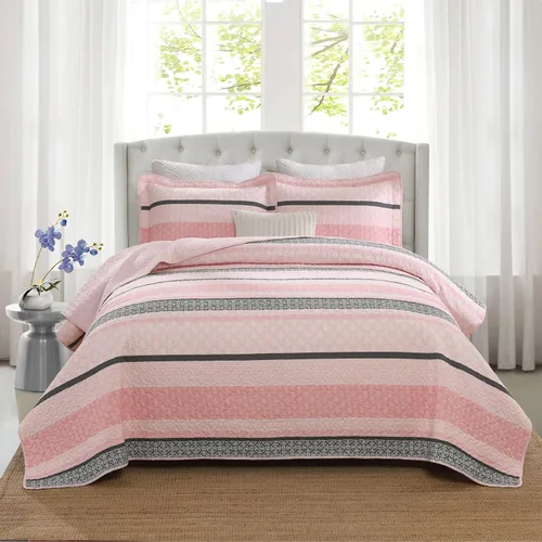 Vista 27 de Juego de ropa de cama con colcha Homzard tamaño individual - Juego de edredón 100% algodón, colcha de cama gris y azul para la cama, ropa de cama