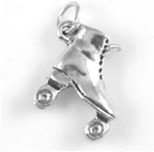 Vista 2 de Plata de ley 3D Patinaje o Patines Charm Artículo #1246, Plata esterlina