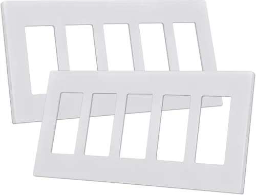 Vista 19 de CML Placa de Pared Decorativa Negra de 4 Posiciones Sin Tornillos, Paquete de 4 Placas de Interruptor de Luz y Cubierta Frontal para Receptáculo