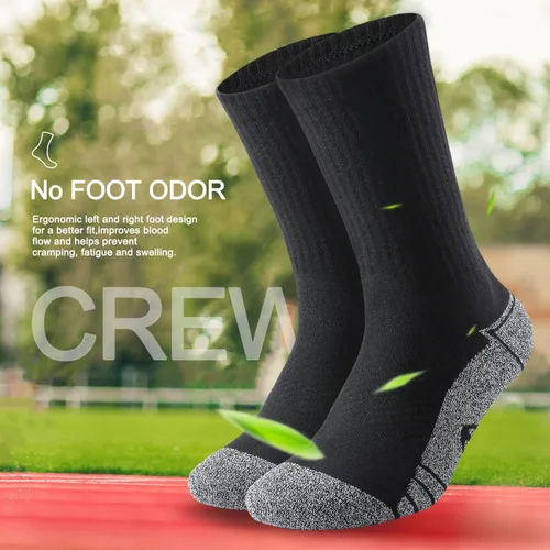 Vista 7 de Calcetines acolchados de algodón para hombre, con compresión de arco atlético, control de humedad, duraderos, cómodos, para trabajo, 6 pares