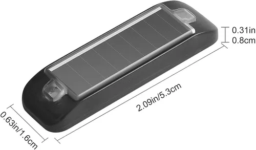 Vista 7 de Paquete de 2 lámparas solares de advertencia, impermeables, mini LED, luz estroboscópica para coche, luz estroboscópica de seguridad para bicicleta
