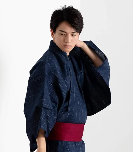 Vista 4 de KYOETSU Yukata 4 piezas Set C (YukataKakuobi BeltKoshi-himo cuerdaGeta)