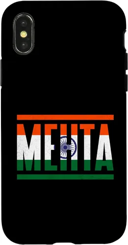 Vista 4 de iPhone 15 Mehta Surname Family Pride India Flag Case