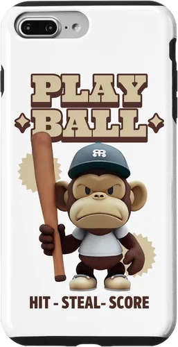Vista 9 de Camiseta de béisbol divertida para iPhone 15, estuche PLAY BALL Slugger