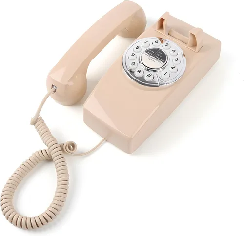 Vista 11 de Teléfono doméstico TRIMLINE vintage con cable, teléfono fijo de montaje en pared, teléfono de emergencia SOS con botón grande para personas mayores