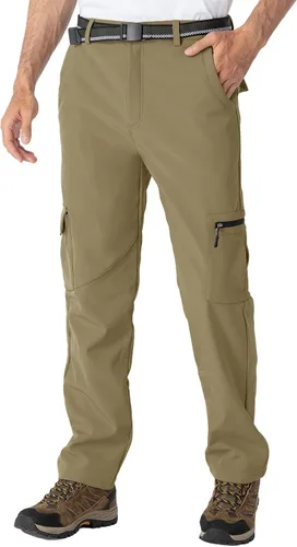 Vista 6 de TBMPOY Men's Snow Ski Waterproof Softshell Snowboard Pants Outdoor Hiking Fleece Lined Wear Resistant Windproof
