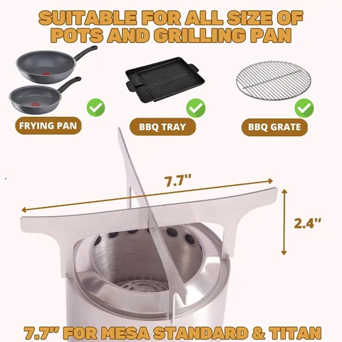 Vista 6 de Encimera de cocina para estufa individual, mesa XL, accesorios de campamento. Convierte la hoguera de mesa en estufa de campamento. Compatible