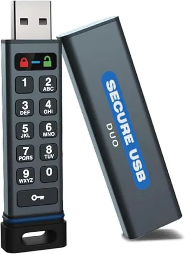 Vista 7 de SecureData SecureUSB BT 8GB Hardware Encriptado USB 3.0 Flash Drive FIPS 140-2 Nivel 3 Desbloqueo a través de la aplicación de teléfono compatible