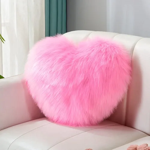 Vista 8 de Almohada mullida de piel sintética con inserto en forma de corazón, cojín decorativo de lujo para sofá, dormitorio, sala de estar