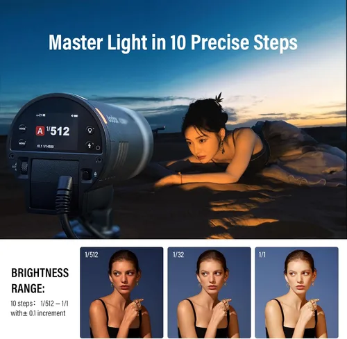 Vista 6 de GODOX AD300Pro II 300Ws Flash estroboscópico monolight, 2.4G TTL 1/8000 HSS 2.4G Flash inalámbrico TTL, 0.01-1.5s tiempo de reciclaje, 350 potencia