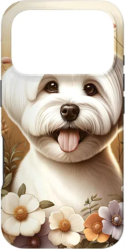 Vista 30 de Maltese Dog Summer Wildflowers Artwork Case for iPhone 17