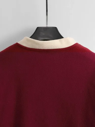 Vista 4 de WDIRARA Sudadera de manga larga con cuello redondo y bloques de color para hombre