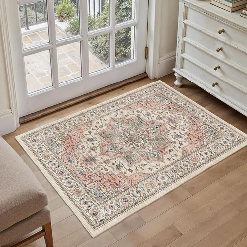 Vista 15 de Alfombra de pasillo vintage de 2 x 6 pies de pelo bajo Marrón beige