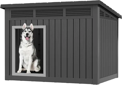 Vista 11 de Fancyango Casa grande para perros para interiores y exteriores, resistente a la intemperie y techo extraíble, se adapta a perros pequeños a grandes