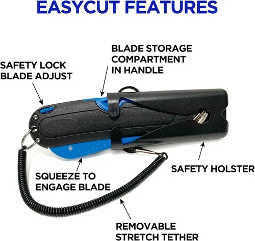 Vista 4 de Garvey 091524 cúter de seguridad con funda, color negro y azul, Negro/Azul