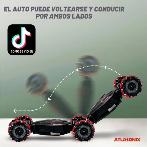Vista 6 de Coche de acrobacias RC con detección de gestos – Auto RC controlado a mano – Auto de control remoto con acrobacias giratorias de 360°, conducción
