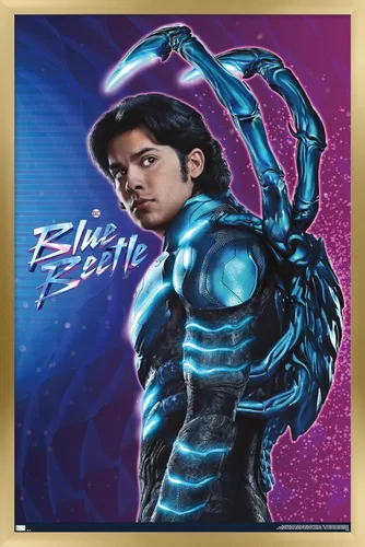 Vista 18 de Trends International DC Comics Movie Blue Beetle - Póster de pared de Jaime Reyes, 14.725 x 22.375 pulgadas, versión enmarcada plateada Versión