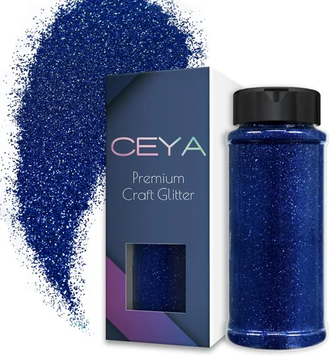 Vista 35 de Ceya Polvo de purpurina ultra fina de 3.8 onzas/110g, Admiral Blue Crafts Glitter de 1/128 pulgadas, 0.008 pulgadas, 0.2mm para slime, resina epoxi