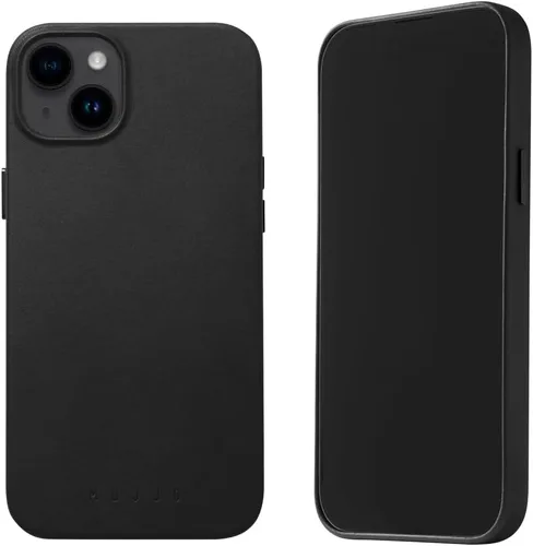 Vista 11 de Mujjo Funda completa de cuero para iPhone 15 Plus, iPhone 14 Plus con MagSafe (negro)